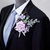 Korsagenblumen Boutonnieren für Hochzeit, Abschlussbälle, Jubiläen, Zeremonien und Strandpartys Weiche künstliche Blumen