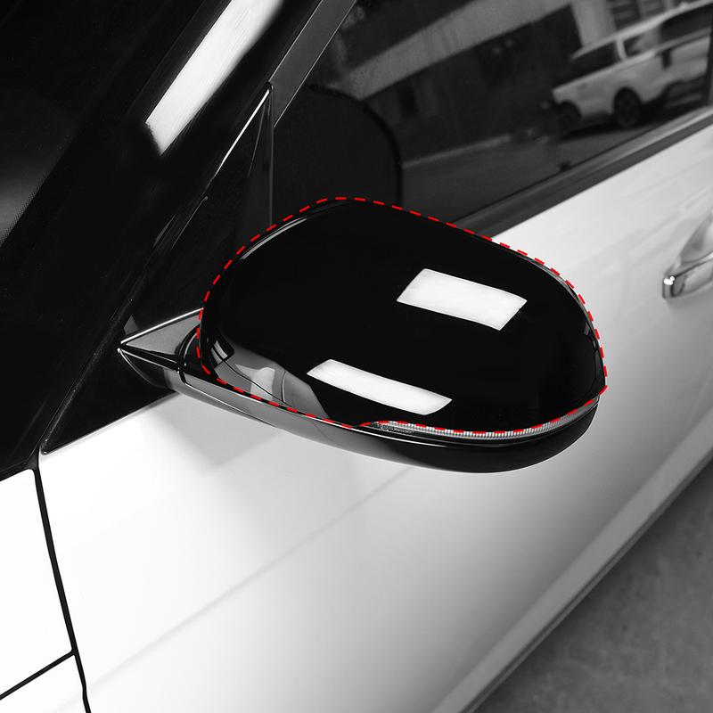 For Kia Soul -2025 GT Version Bright Black Side Door ABS Rearview Mirror Cover Trim Car Exterior Parts Rearview Mirror Shell