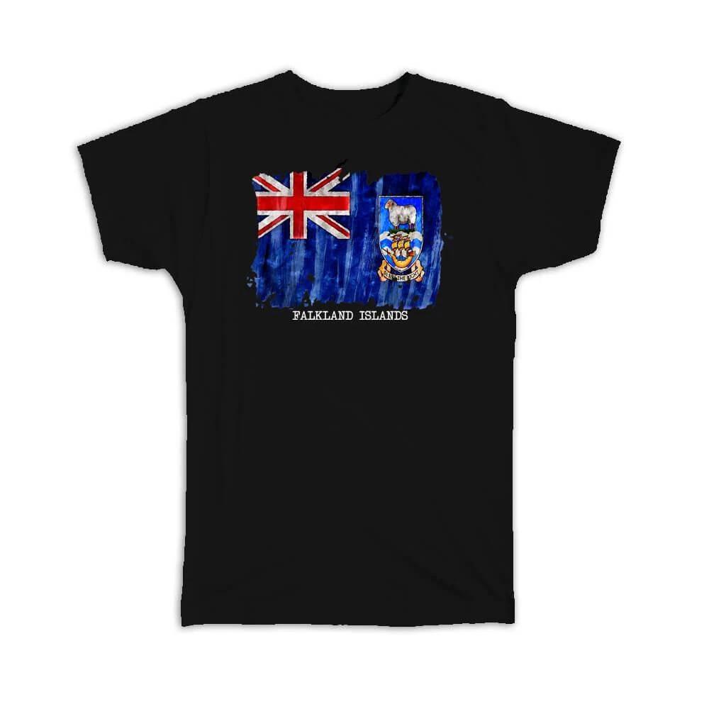 Gift T-Shirt : Falkland Islands Flag SouthAmerica Travel Expat Country M