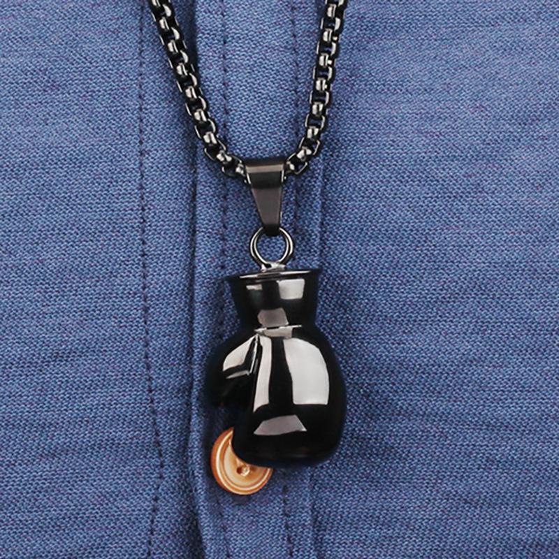 European & American Street Hip Hop Stainless Steel Boxing Glove Couple Necklace - Personalized Titanium Steel Jewelry