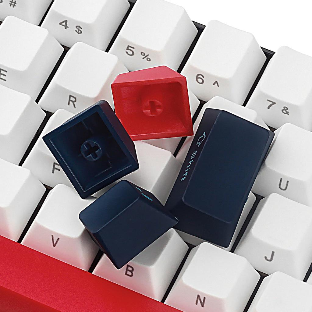 Happy Balls 60% Keycap Side Print PBT Keycap Set, 61, 68, Cherry MX Keycaps for 60% MX Switch Mechanical Keyboards (Navy Blue Combo)
