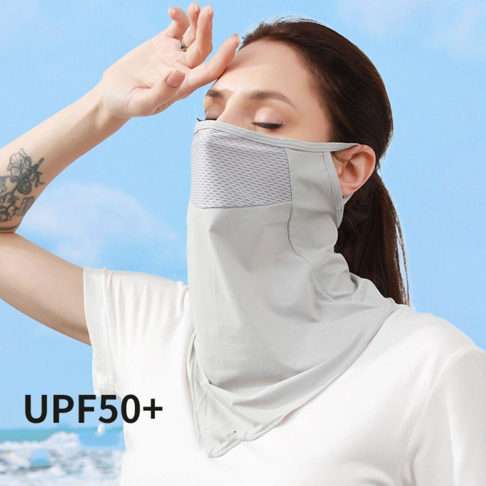 Summer Face Scarves Face Cover UV Protection Sunscreen Face Scarf Elastic Ice Silk Mask  Windproof
