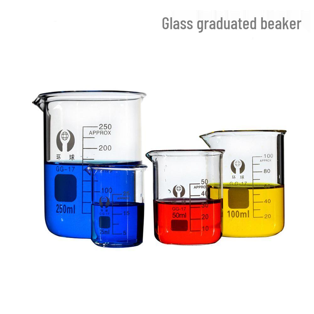 High-Temperature Resistant Graduated Glass Beaker, 5ml-2000ml, for Chemical Laboratory Use