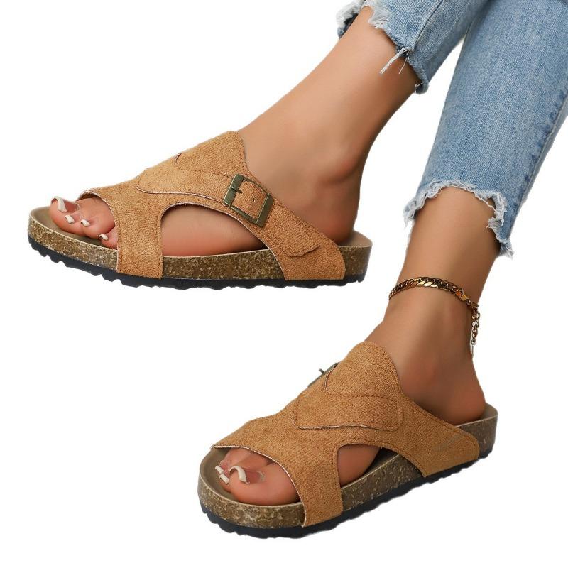 New Style Slippers Women's Shoes Flip-flops with Belt Buckles and Flip-flops