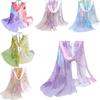 Floral Chiffon Scarf 160*50cm Silk Shawl Elegant Beach Gauze Scarf for Women