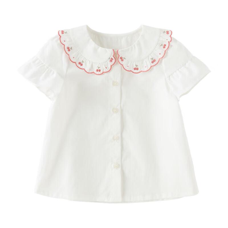 DAVE & BELLA Girls' Short Sleeve Cotton Shirt