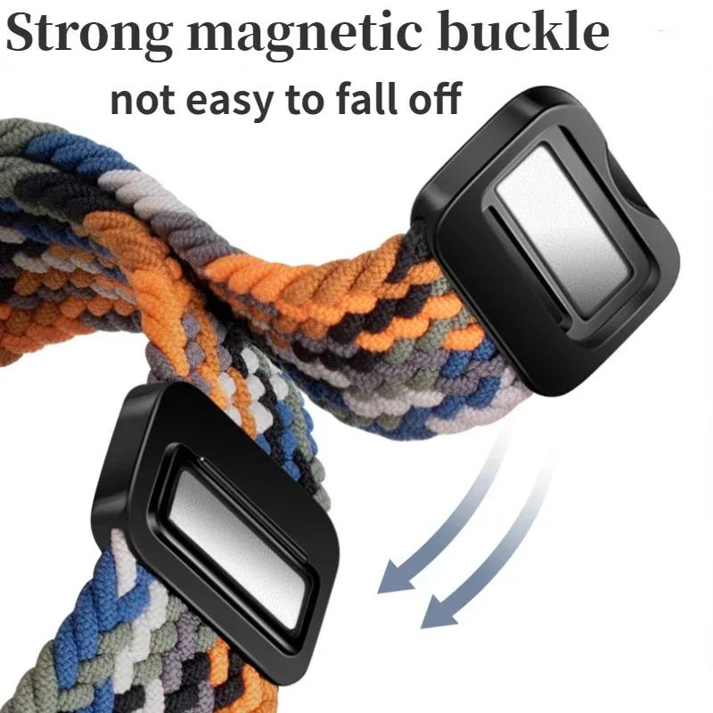 Nylon Braided Loop Strap for Samsung Galaxy Watch Ultra 47mm Magnetic Bracelet Wristband for Galaxy Watch 6 5 4 40mm 44mm 43mm 45mm Accessories