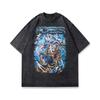 Men's Summer New Pure Cotton American Retro Old Washed T-shirt Men's Animation Cartoon Printing Short-sleeved T-shirt Men's and Women's