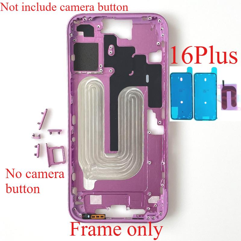 Pro iPhone 16 Plus Střední rám Rámeček Pouzdro Boční tlačítko Šasi Opravné náhradní díly