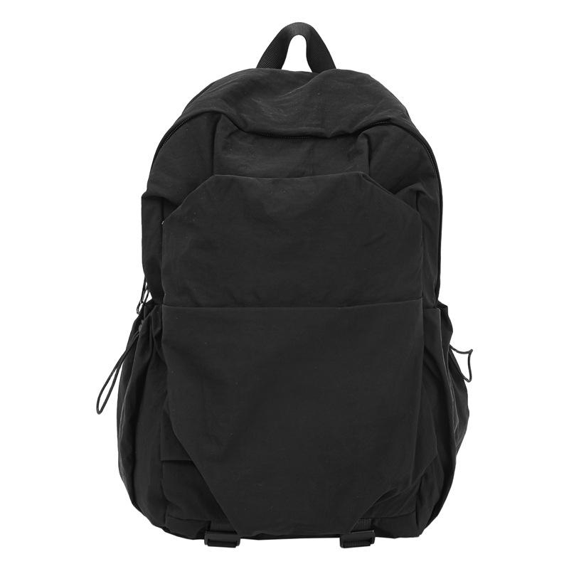 Student Solid Color Schoolbag Large Capacity Backpack