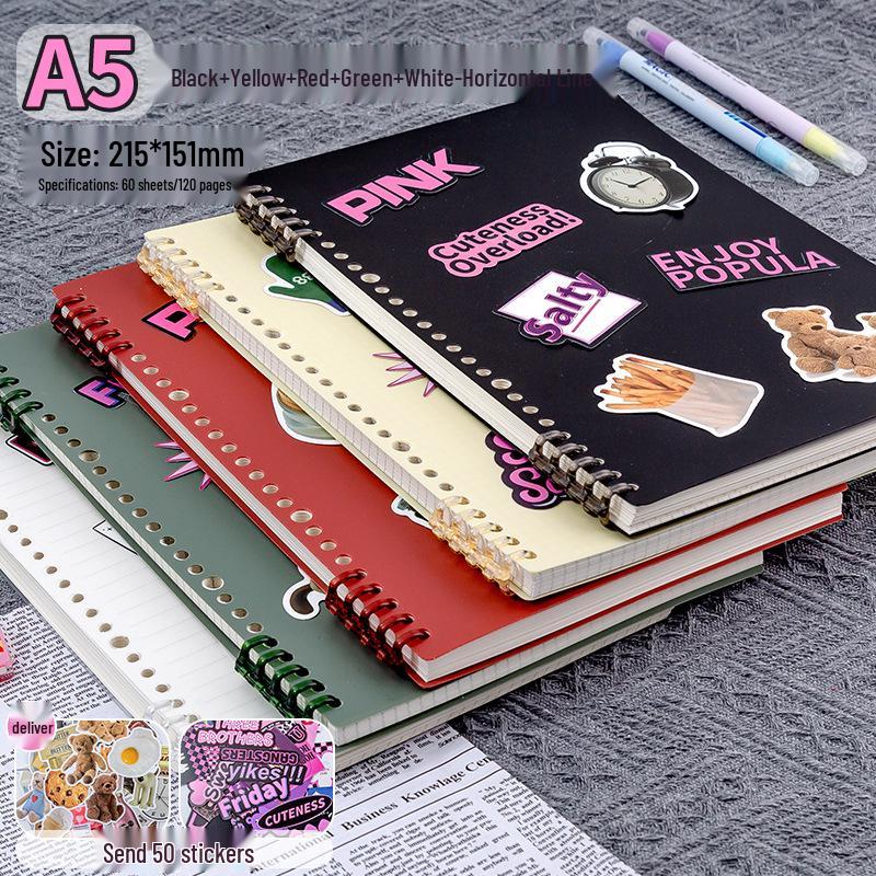 Ergonomic, High-value Loose-leaf Notebook with Detachable Binder; Suitable for High School and Junior High Students.