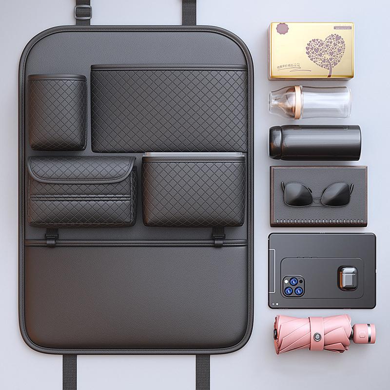 1pcs Car Seat Back Storage Bag Multifunction Backseat Organizer Storage Pocket Wear-Resistant Seat Anti Kick Guard