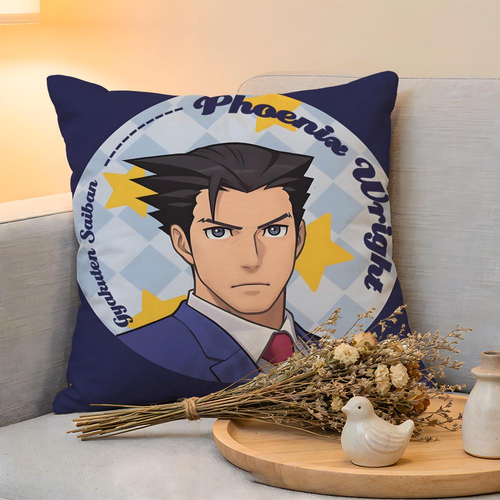

Cushion Cover Linen SkinFriendly Soft Decorative Case for Sofa Home Decor Adventure Game AAce AAttorney Pillow cover 30x30cm