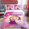 3pcs Duvet Cover Set (1*Duvet Cover + 2*Pillowcase, Without Core), Custom Name Masha and the Bear Pattern Bedding Set, Home Bedroom Decor Gift