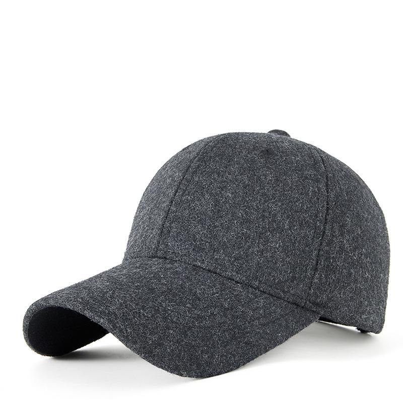 Men's Wool Baseball Cap: Warm, Comfortable, Casual for Spring/Autumn; Ideal for Middle-Aged & Elderly, Large Head Circumference.