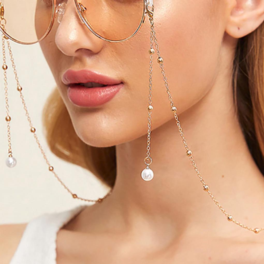 Artificial Pearl Glasses Chain Glasses Reading Frame Lanyard Glasses Rope MA