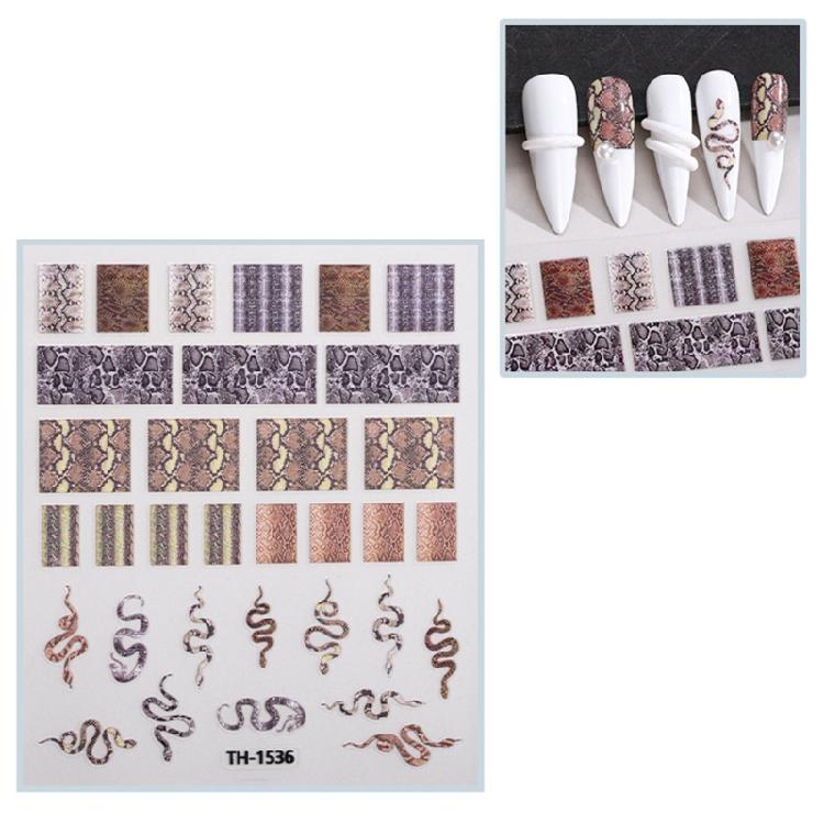 1 Sheet Fashion Nail Art Decals for Chinese New Year Manicure Decors with Cartoon Snake PatternsNail Salon Accessories