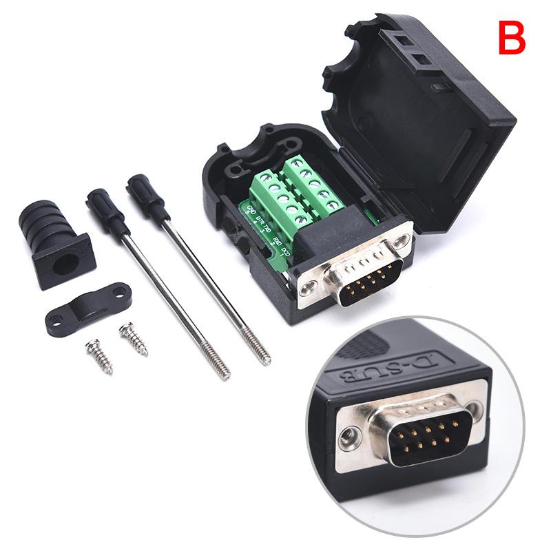 1PC DB9 Connector RS232 Male Female 9 Pin RS485 Breakout Terminals COM Connectors