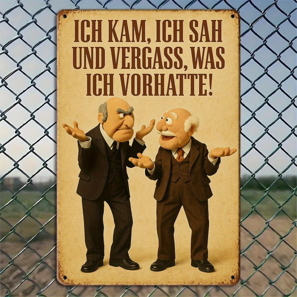 

Vintage German Humor Sign - 20x30cm Iron Wall Art for Cafe & Home Decor чистый