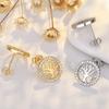 1 Pair of Life Tree Fashionable, Simple and Elegant Fashion Earrings, Lightweight and Luxurious Synthetic Zircon, Suitable for Daily Wear