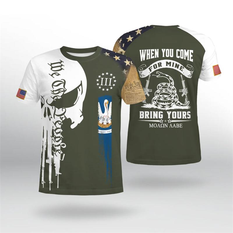 

Повседневные мужские футболки с принтом 3D-черепов, с круглым вырезом, быстросохнущие, спортивная одежда, модная военная хип-хоп футболка, мужская одежда, свободные блузки 4XL серый