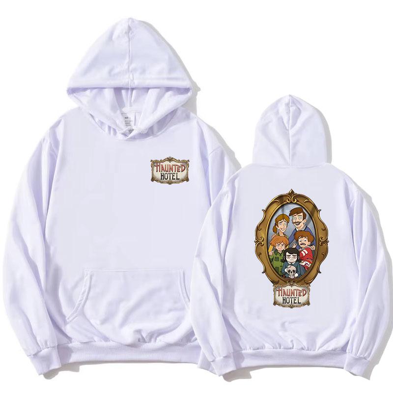 Spøgelse & Hotel Familieportræt Hættetrøjer Langærmet Afslappet Hættetrøje Grafisk Print Merch Unisex Streetwear Mode Hættetrøje