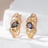 New  Rose Gold Color Earrings For Women Delicate Water Drop Cut Colorful Natural Zircon Accessories Daily Fine Jewelry