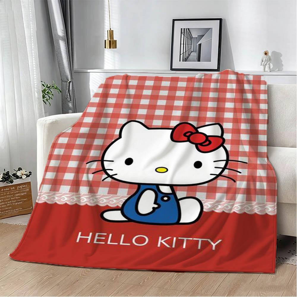 3D H-Hello k-Kitty Cute Cartoon Kawaii Flannel Blanket Soft Throw Blanket Art For Home Decor Bedroom Bed Sofa Picnic Kids Gifts