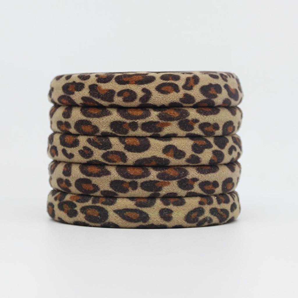 Vintage Leopard Scrunchy for Female Aesthetic Hair Tie Hair Styling Accessories Hair Bands for Casual and Formal 5PCS