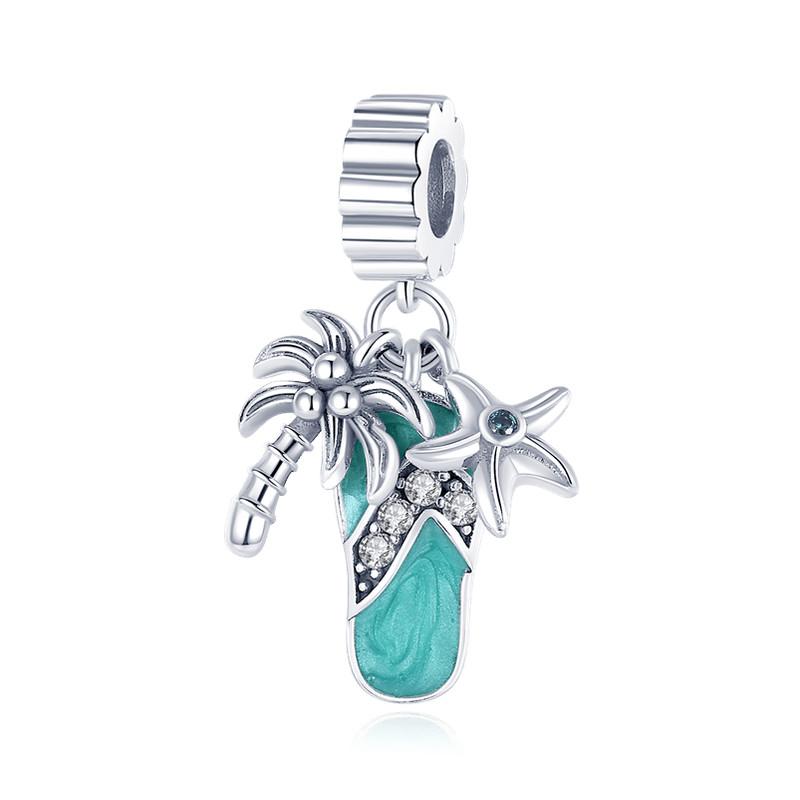 Grüne Farbe Charms Fit Armbänder 925 Silber Avocado Klee Perle Kaktus Chamäleon Zirkon DIY Schmuck Charme