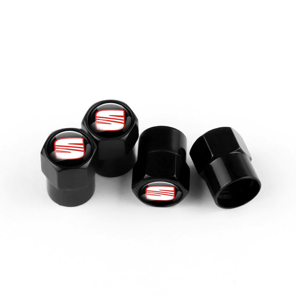 ydsh2 New 4Pcs Car Wheel Tire Valve Caps Air Stem Covers Accessories For Seat Leon FR Cupra Ibiza Altea Exeo Formula Racing Alhambra