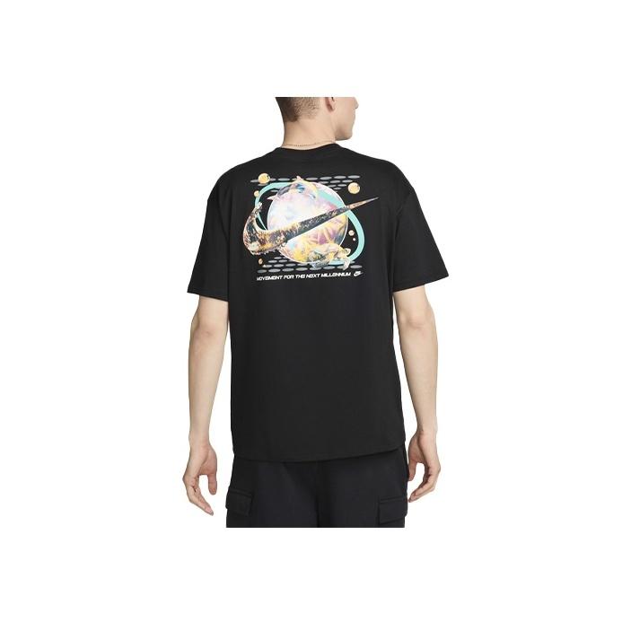 Nike Max90 Sportswear Letter Logo Casual Pullover Loose Short Sleeve T-Shirt Men T-Shirts Black FV4047-010