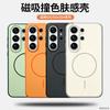 Case For Samsung Galaxy S26+ Galaxy S25 Ultra Case For MagSafe Magnetic Matte PC Skin Feel Color Blocking Phone Cover Non-Slip