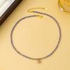 New Chinese Retro Exquisite Amethyst Beaded Five-star Pendant Necklace Fashionable Light Luxury Niche High-end Collarbone Chain