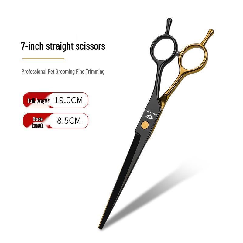 All-Steel Pet Grooming Scissors Set - Includes Curved Dog Hair Cutting Scissors