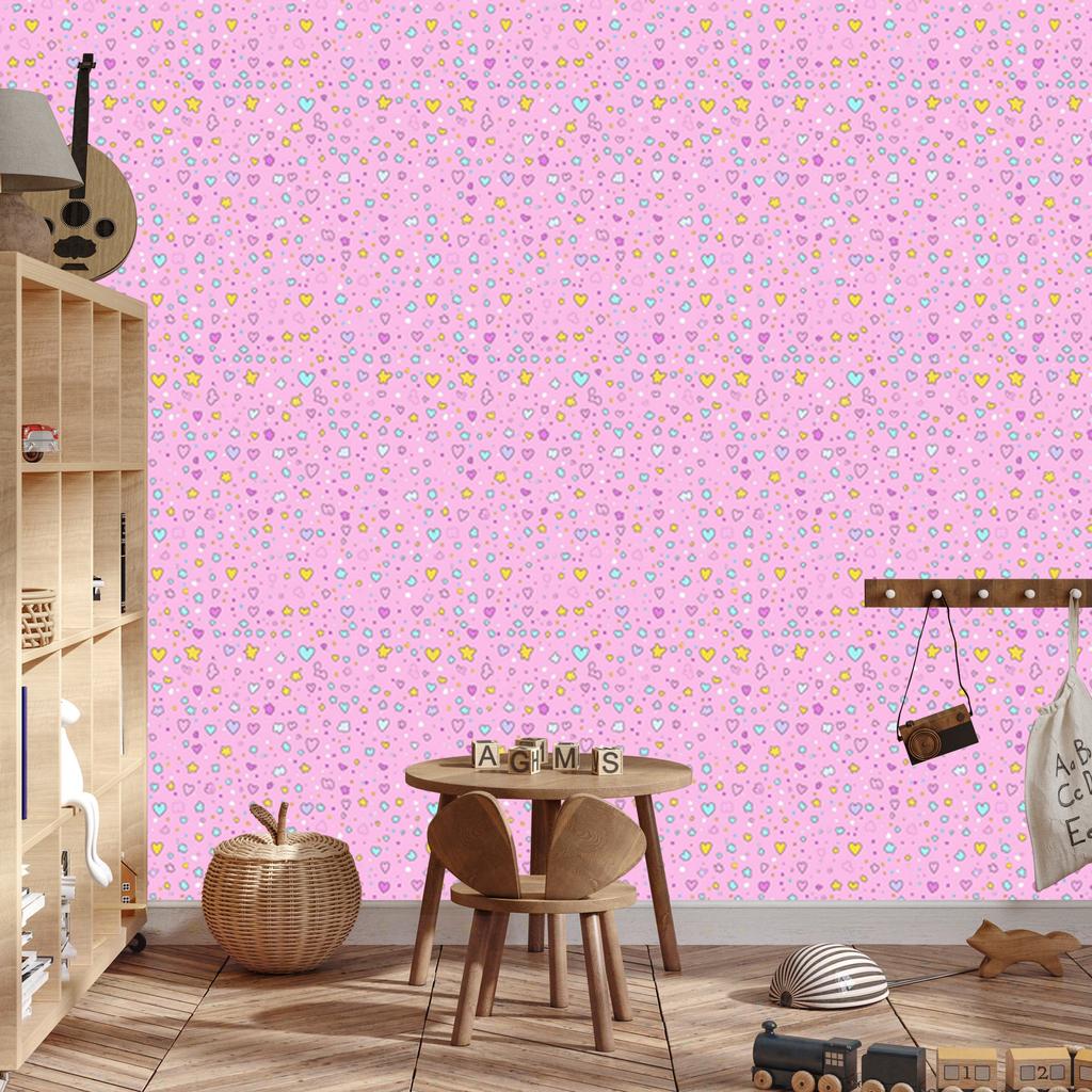 Love Wallpaper Powder Pink and Lavender 50x1000