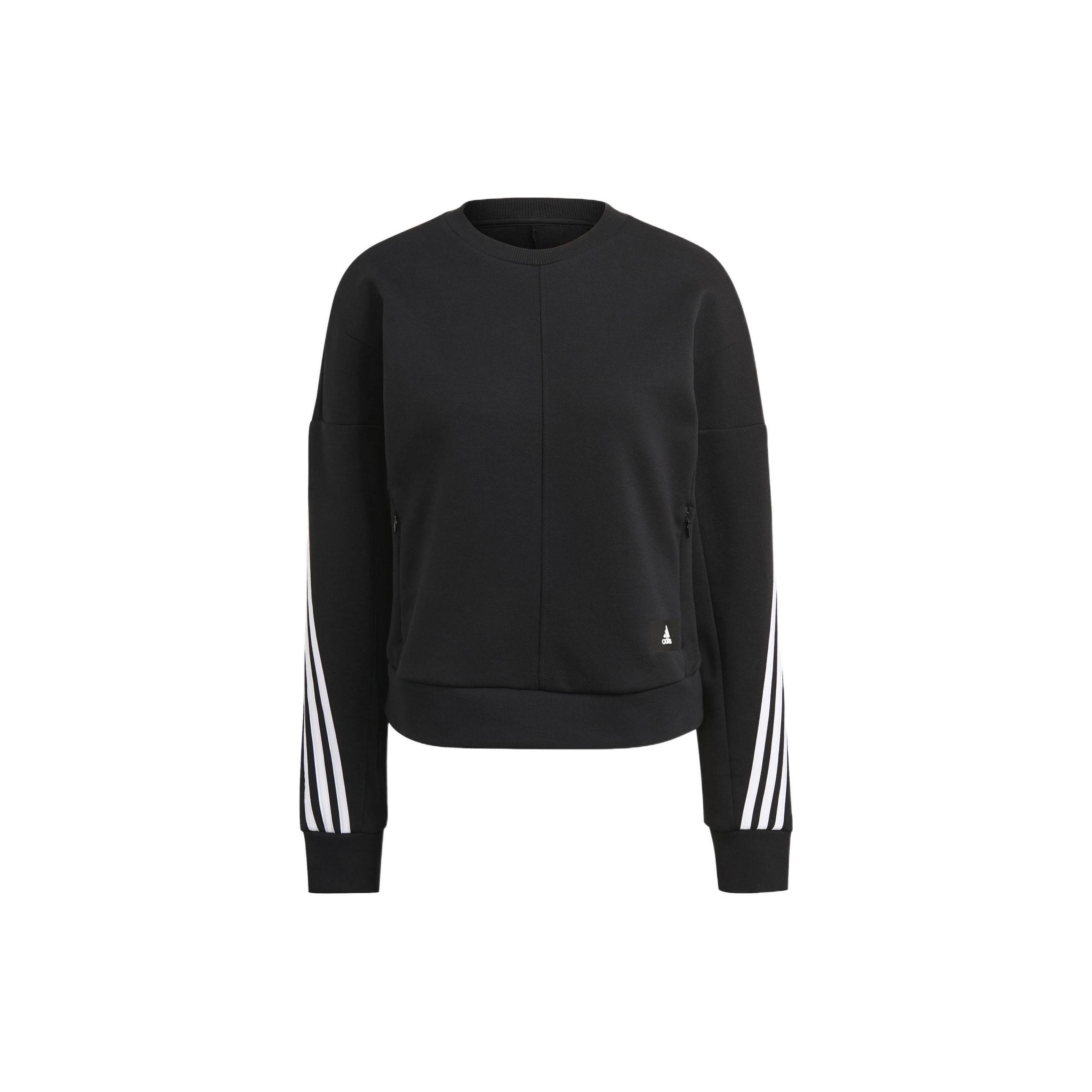 

Adidas Side Three Stripes Loose Fit Crewneck Sweatshirt Women Sweatshirt Black GL0343 S