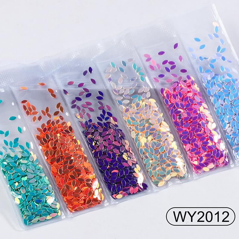 6 Grids/Bag Nail Art Sequins Colorful Nail Polish Flakes Foils For Manicures