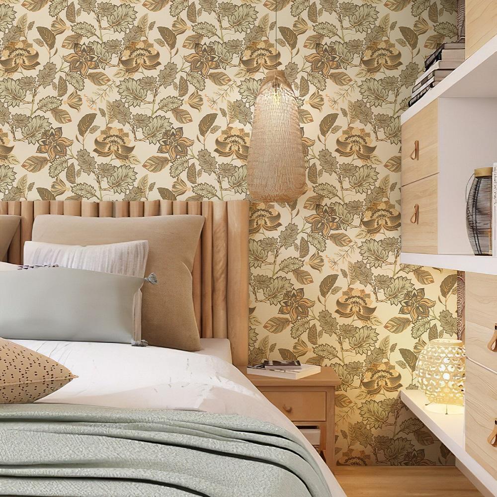 Fashion Floral Wallpaper Waterproof Pvc Self-Adhesive Wallpapers Peel And Stick Removable Furniture Stickers Home Decoration