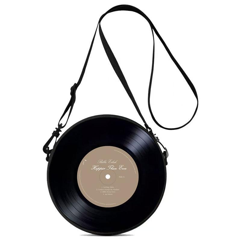 Women'S Personalized Vinyl Record Small Round Bag Can Be Carried And Carried Polyester Multi-Functional Cosmetic Bag Storage Bag