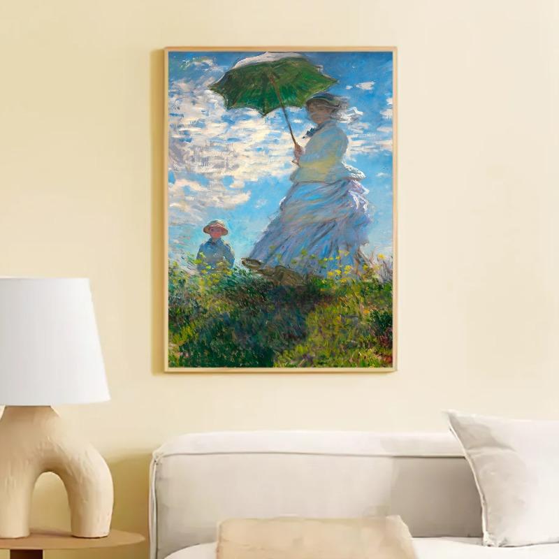 Famous Claude Monet DIY Sticky Poster Vintage Room Bar Cafe Decor Home Decor