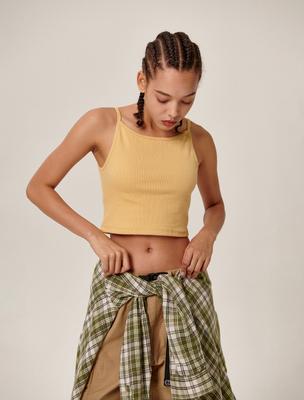 FLATWAVE IN SEOUL Tiam Crop Bra Top Yellow