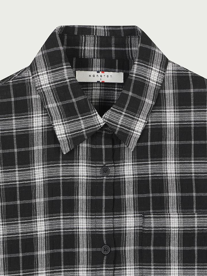 HANGTEN Women'S One Pocket Check Long Shirt_100(10570-120-402-68)