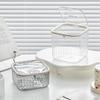 Desktop Pop-up Storage Box Mini Trash Can with Lid Dust Proof Makeup Sundries Bucket Organizer Holder Case
