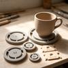 Clay Foot Guide for Cups and Bowls, 7 Piece Pottery Trimming Aid with 5 Size Forms for Base Shaping During Wheel Practice and Studio Use
