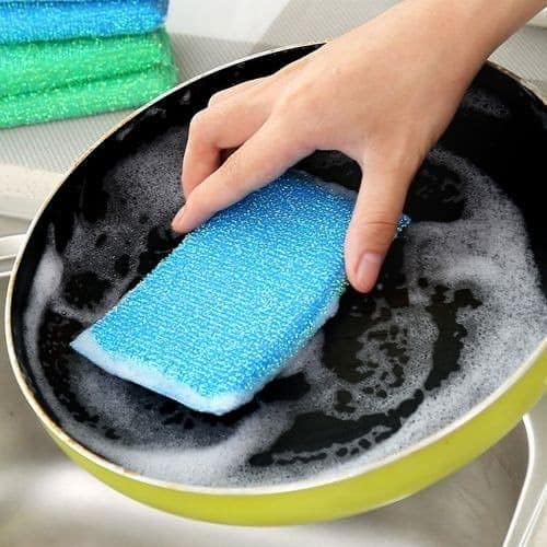 Homeistic Applience Non-Scratch/Non-Stick Utensil Scrubber Pad, Multi-Use Foam Pad Sponge Scourer for Dishes, Pans, Kitchens, Bathroom, and Tough