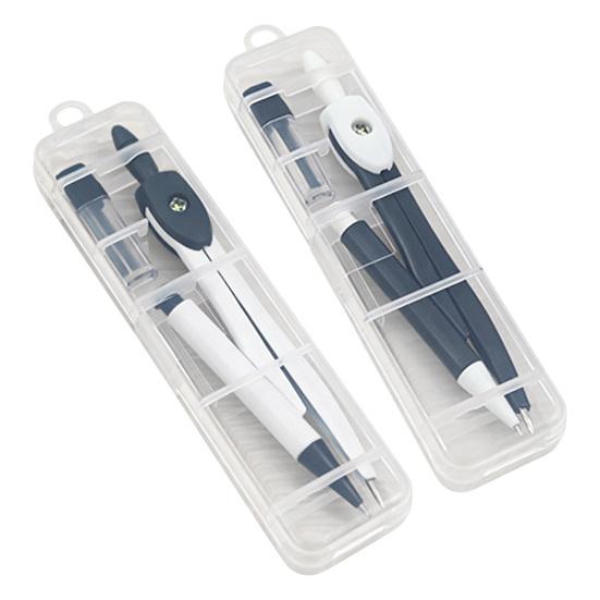 Set Bussola Metallica 2-in-1 con Matita Automatica Strumento per Disegno Geometrico per Studenti Ufficio Portatile Preciso Scatola di Conservazione per Matematica Arte & Ingegneria