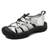 Herren Sommer-Sandalen für draußen, geschlossen, dicke Sohle, große Größen, lässige Strandschuhe