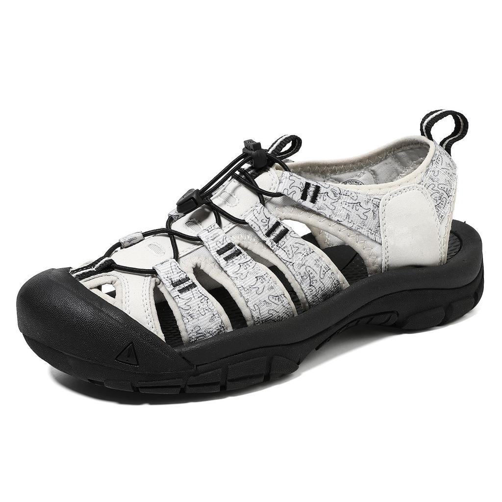 Herren Sommer-Sandalen für draußen, geschlossen, dicke Sohle, große Größen, lässige Strandschuhe