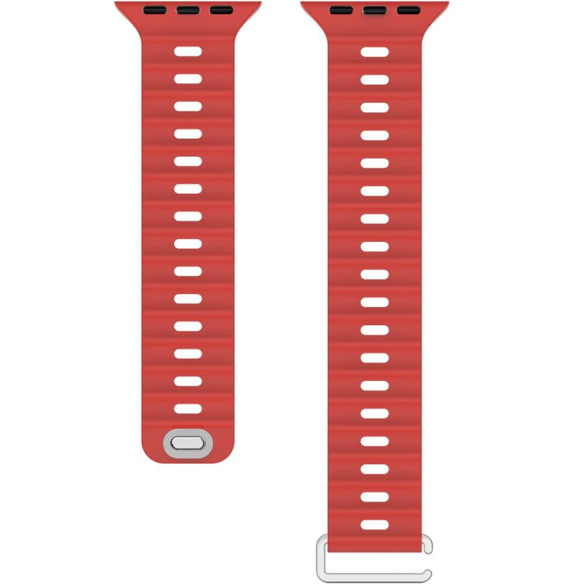 Silicone Strap for Apple Watch 1/2/3/4/5/6/7/8/9/10/11/SE Ultra 1/2/3 42/44/45/46/49mm, Red